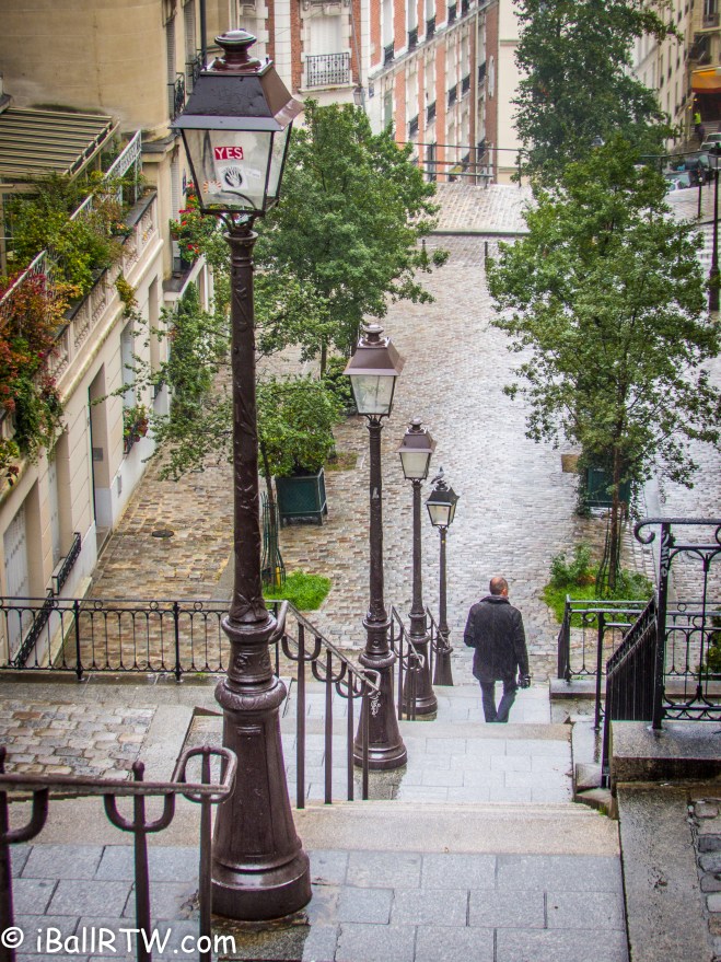 Steps descending Montmartre hill